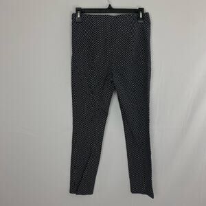 Anthropologie The Essential Slim Polka Dot Pants US 2 Side Zip Stretch Casual